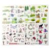 36 hojas de calcomanías Washi de acuarela para diario