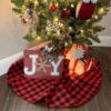 Faldas de árbol a cuadros de Navidad tamaño pequeño de_4