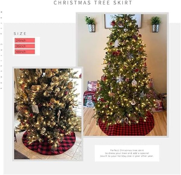 Faldas de árbol a cuadros de Navidad tamaño pequeño de_2