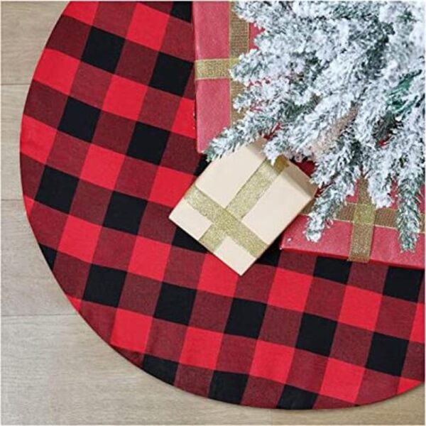 Faldas de árbol a cuadros de Navidad tamaño pequeño de_1