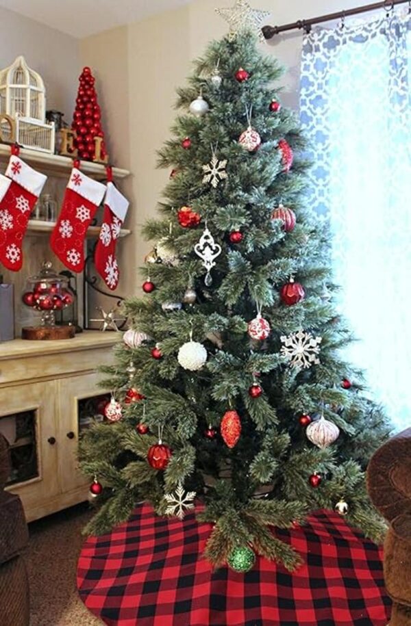 Faldas de árbol a cuadros de Navidad tamaño pequeño de_6