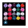 Huralona 20 cuentas de flores de gasa con diamantes de_3