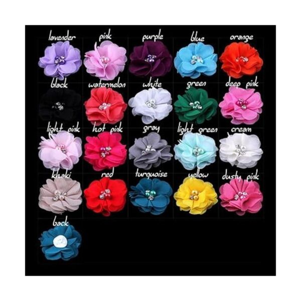 Huralona 20 cuentas de flores de gasa con diamantes de_3