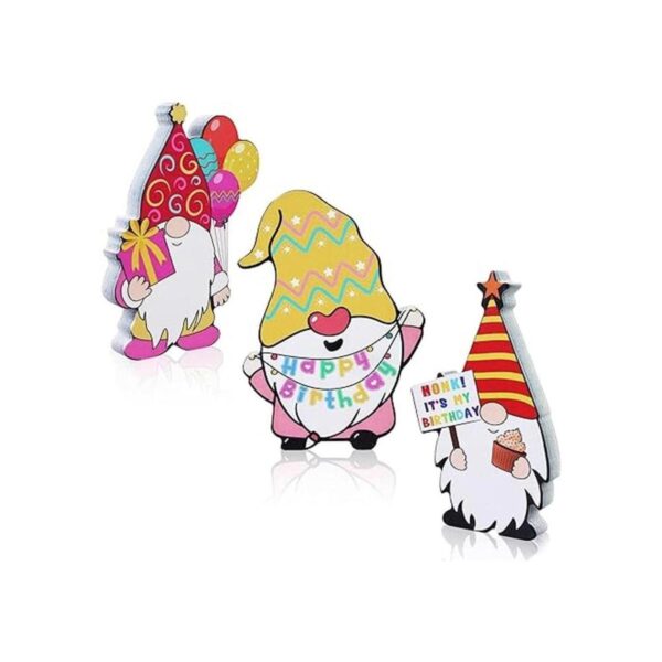 OBANGONG 3 piezas de gnomos de feliz cumpleaños decoración