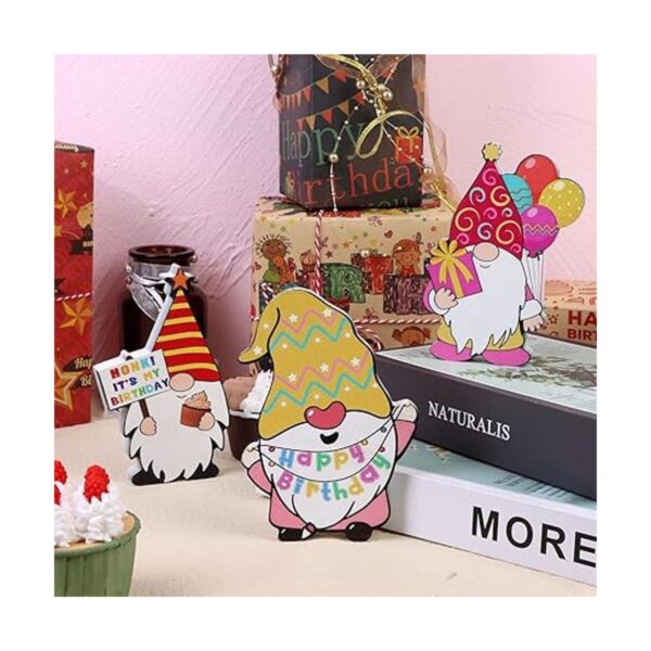 OBANGONG 3 piezas de gnomos de feliz cumpleaños decoración