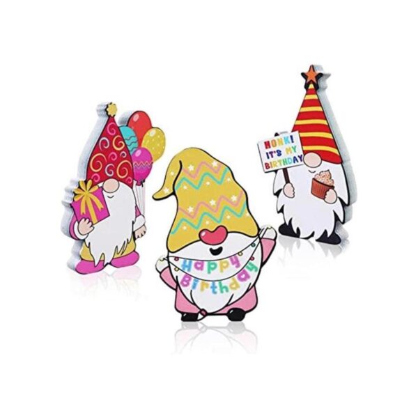 OBANGONG 3 piezas de gnomos de feliz cumpleaños decoración