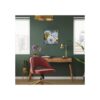 Mostaza amarillo y gris decoración de pared de baño