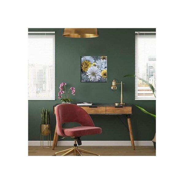 Mostaza amarillo y gris decoración de pared de baño