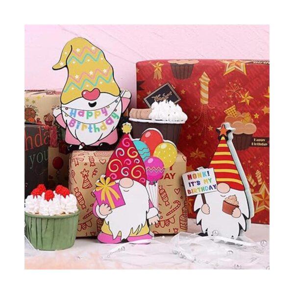 OBANGONG 3 piezas de gnomos de feliz cumpleaños decoración