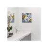 Mostaza amarillo y gris decoración de pared de baño
