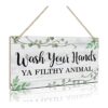 LHIUEM Wash Your Hands Ya Letrero de animales sucios_1