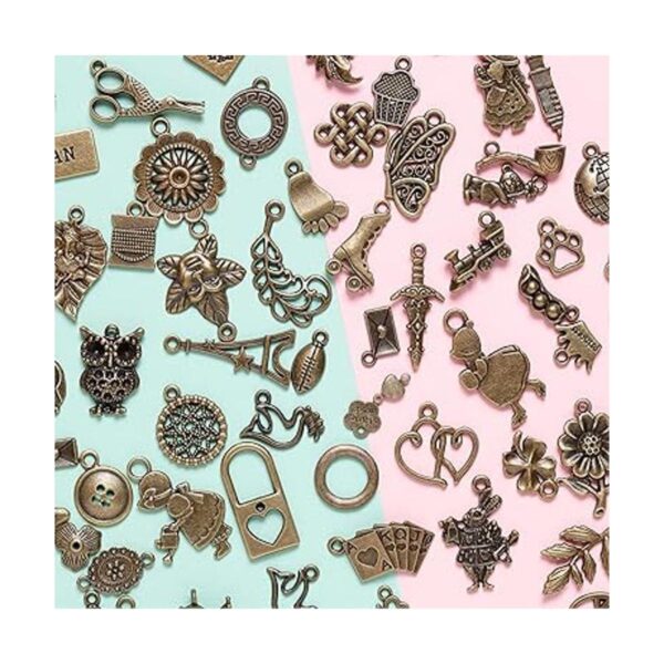 Incraftables Juego de 166 dijes de bronce con 120 dijes