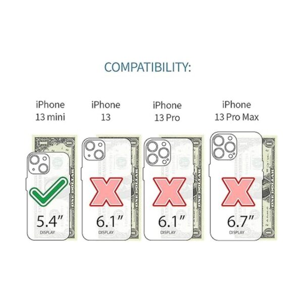 Dockem Funda tipo cartera para iPhone 13 Mini con placa de_2