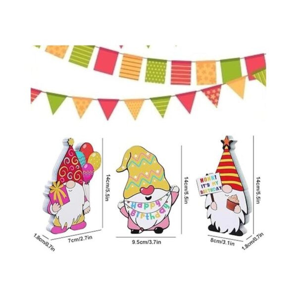 OBANGONG 3 piezas de gnomos de feliz cumpleaños decoración