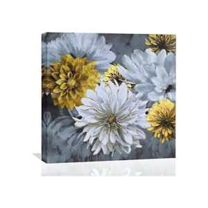 Mostaza amarillo y gris decoración de pared de baño