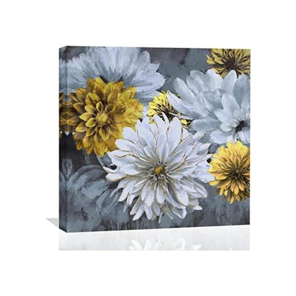 Mostaza amarillo y gris decoración de pared de baño
