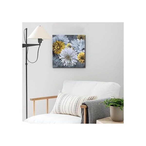 Mostaza amarillo y gris decoración de pared de baño