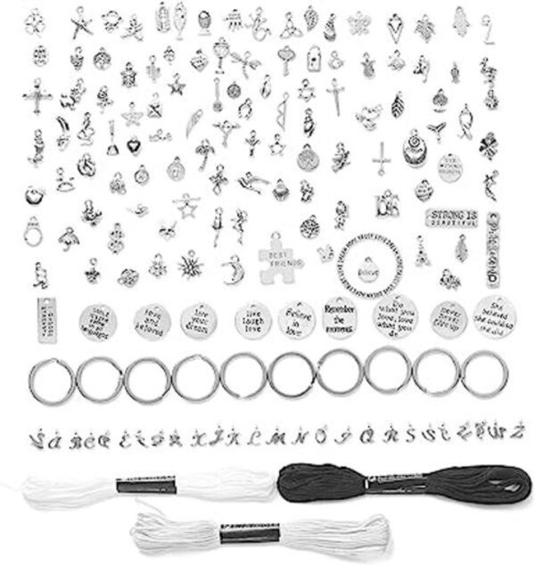 Incraftables Juego de 166 dijes de plata con 120 dijes