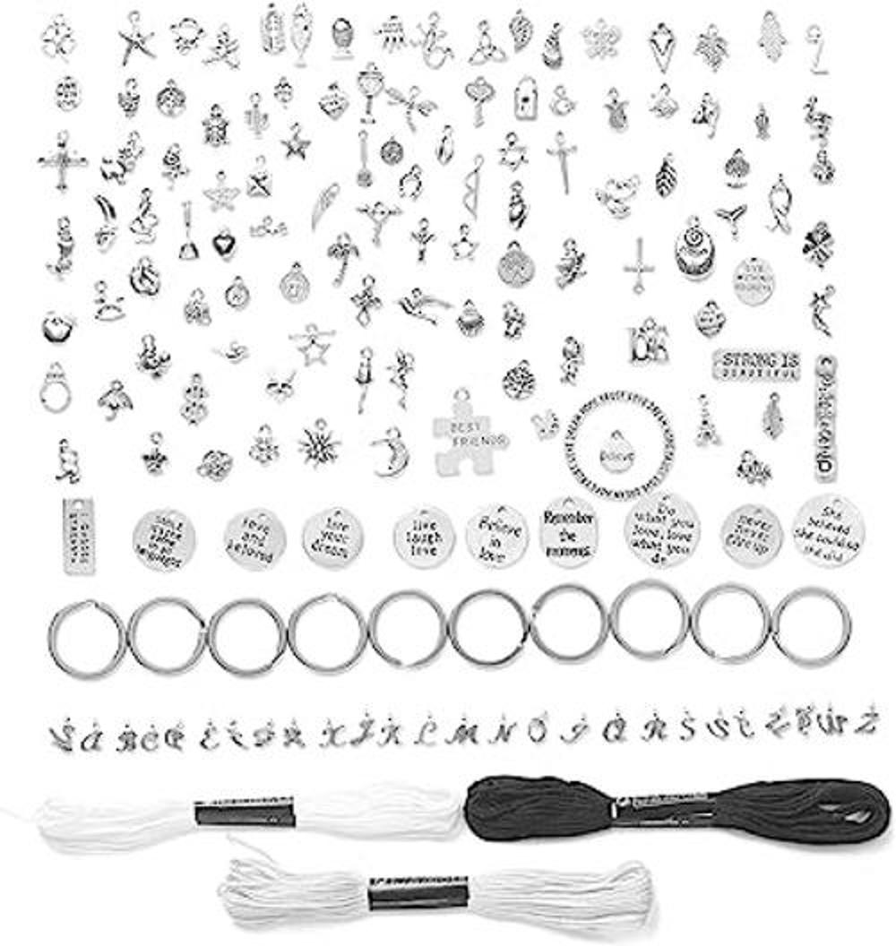 Incraftables Juego de 166 dijes de plata con 120 dijes