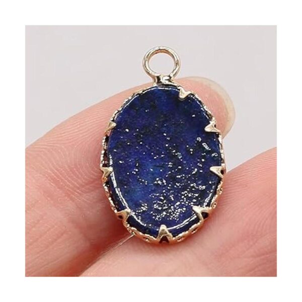 LHJ 8 colgantes de piedra natural con forma ovalada de
