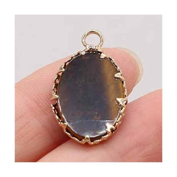 LHJ 8 colgantes de piedra natural con forma ovalada de