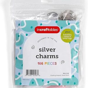 Incraftables Juego de 166 dijes de plata con 120 dijes
