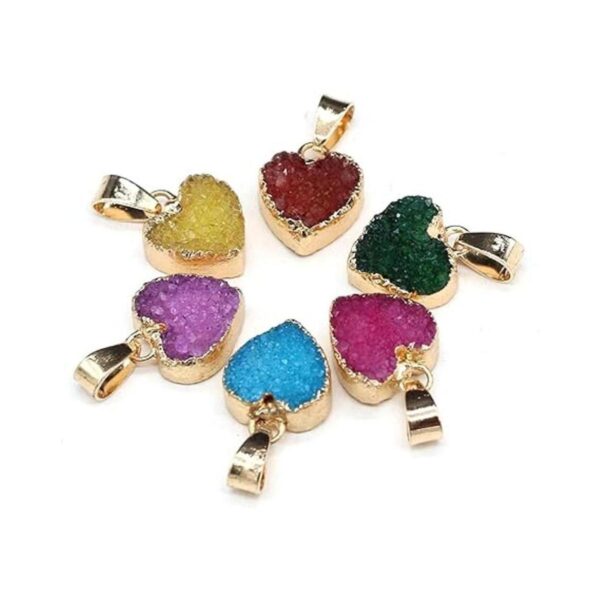 LHJ 6 piezas de piedra natural de ágata druzy forma de