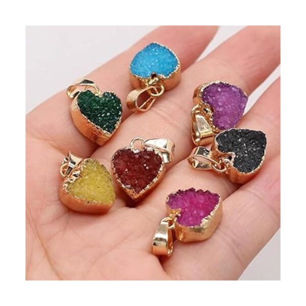 LHJ 6 piezas de piedra natural de ágata druzy forma de