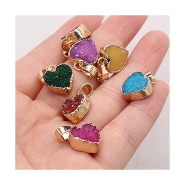 LHJ 6 piezas de piedra natural de ágata druzy forma de