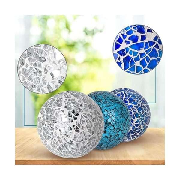 Juego de 6 bolas decorativas 2.4 in mosaico de cristal_3