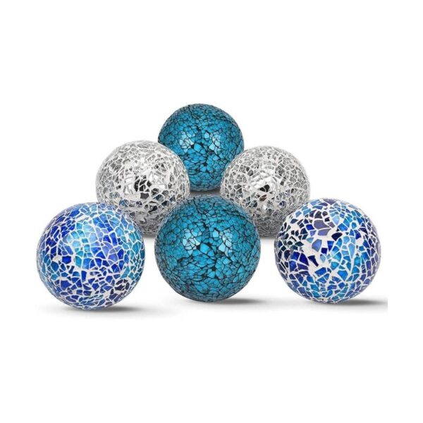 Juego de 6 bolas decorativas 2.4 in mosaico de cristal_1