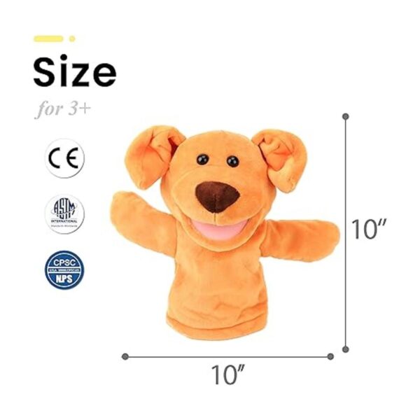 Easfan Marioneta de mano de perro de peluche con boca_3