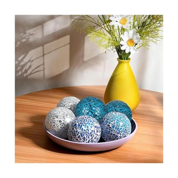 Juego de 6 bolas decorativas 2.4 in mosaico de cristal_5