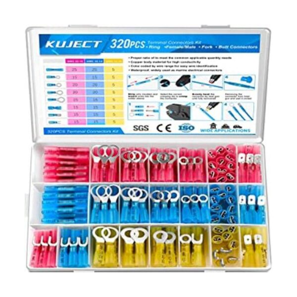 Kuject 320 conectores de cable termorretráctiles kit de_1
