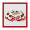 Collar de gato con bonito lazo y patrón de fresa cómodo