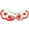 Collar de gato con bonito lazo y patrón de fresa cómodo