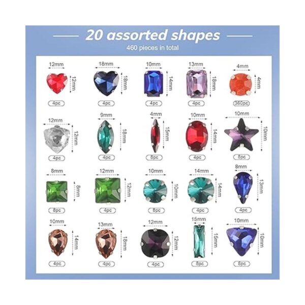 460 piezas de diamantes de imitación para coser piedras