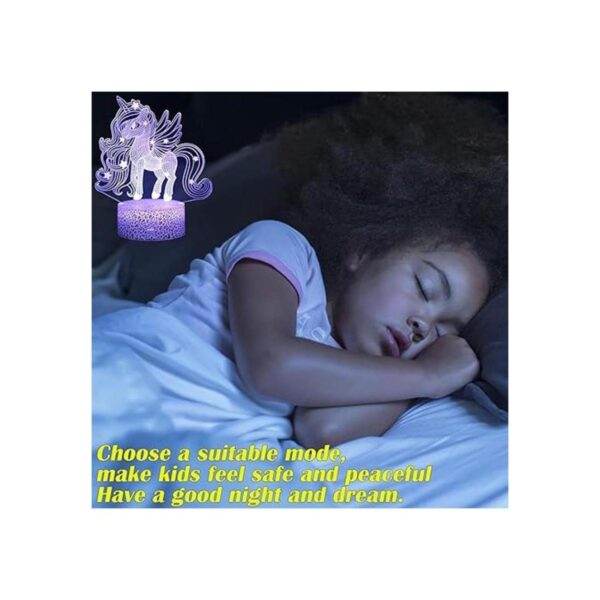 Luz nocturna de unicornio lámpara de ilusión 3D luces de_4