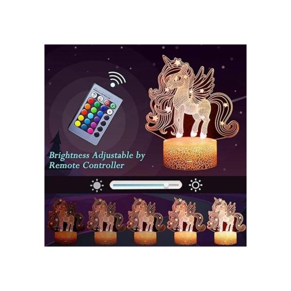 Luz nocturna de unicornio lámpara de ilusión 3D luces de_5