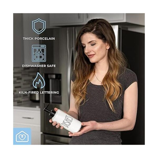 Heartland Home Dispensador de jabón de cocina de porcelana_6