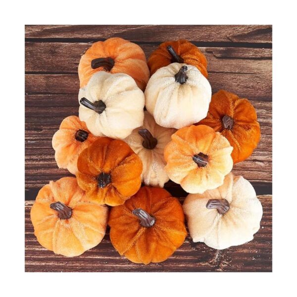 Diahom Decoración de calabaza 12 piezas de tela de espuma_1