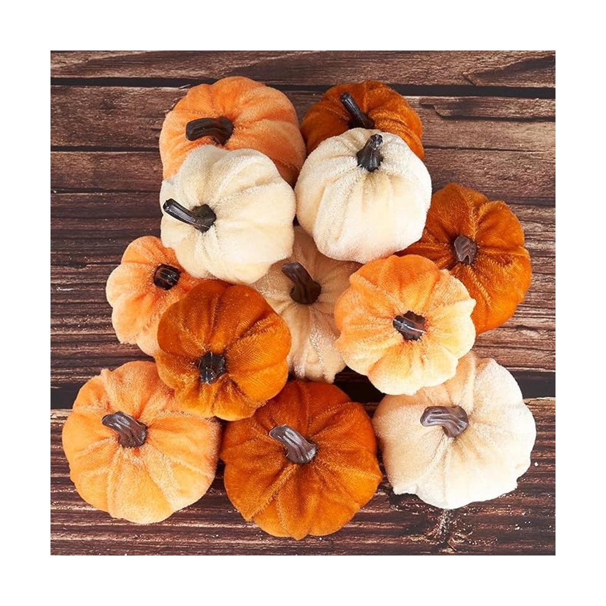 Diahom Decoración de calabaza 12 piezas de tela de espuma