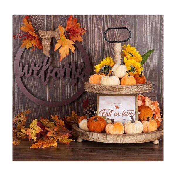 Diahom Decoración de calabaza 12 piezas de tela de espuma_5