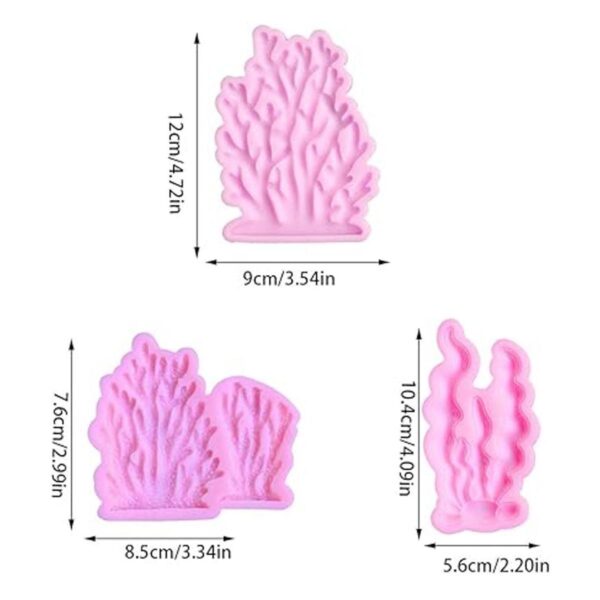 KuuGuu 5 moldes de silicona para algas de coral con forma_2