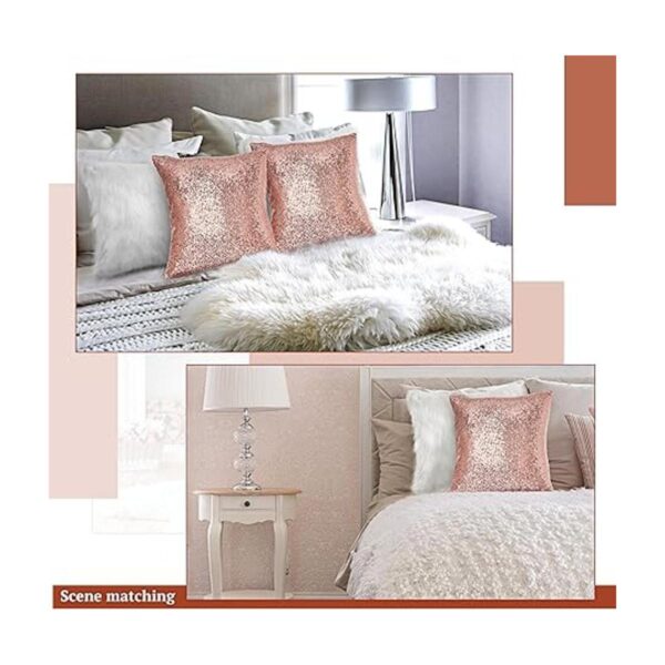 4 fundas de almohada esponjosas y de lentejuelas de