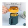 Taza de sopa apta para microondas con tapa y cucharada