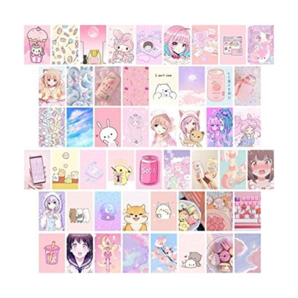 Juego de 50 piezas de collage de pared de anime Kawai_1