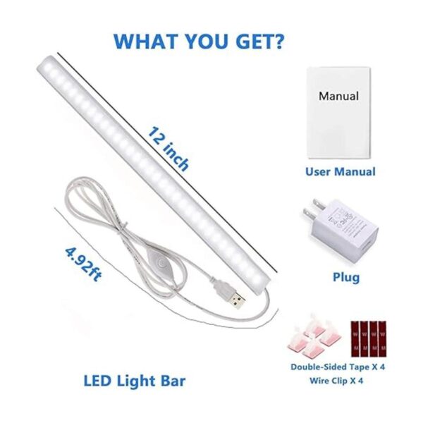 Luz LED con adaptador de corriente de 12 pulgadas con_3