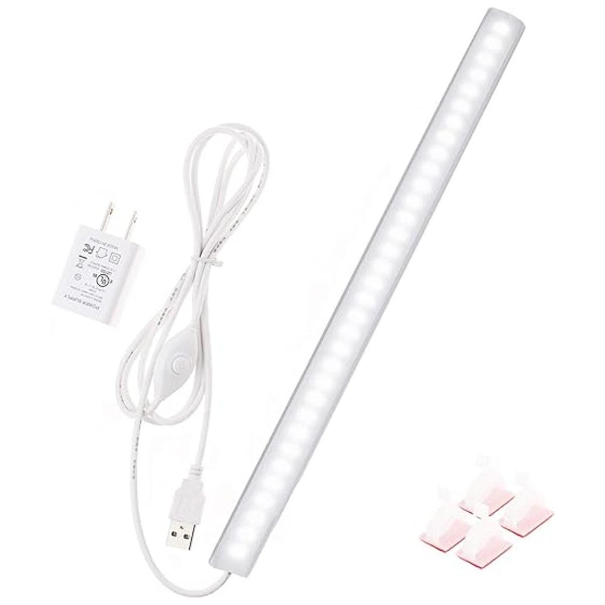 Luz LED con adaptador de corriente de 12 pulgadas con