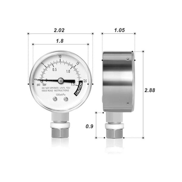 MEANLIN MEASURE Medidor de presión de acero inoxidable_2
